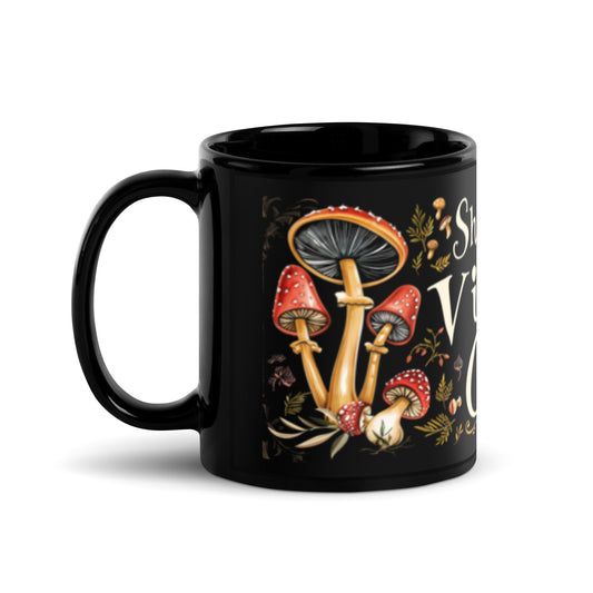 Black Fungi Vibes Only Mug