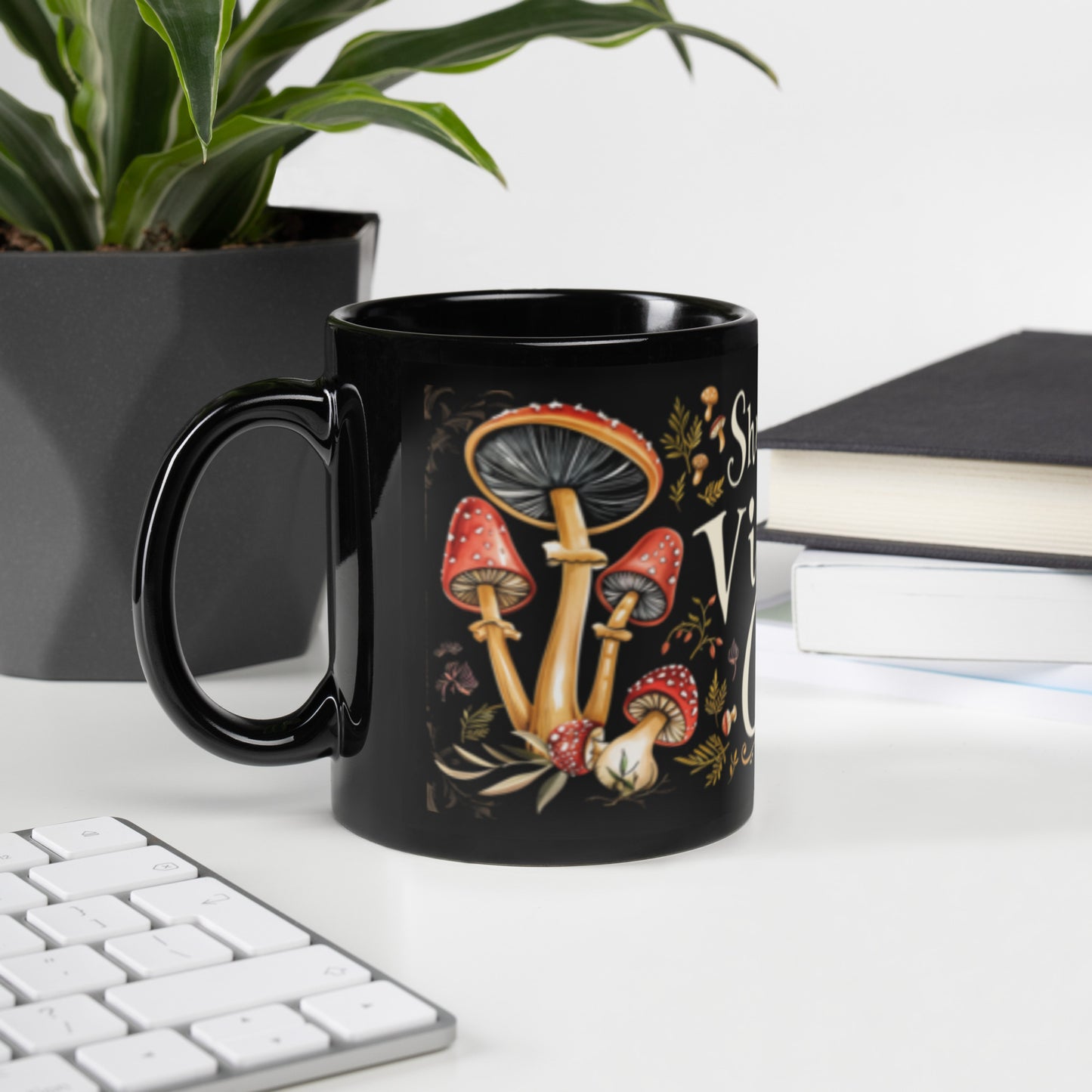 Black Fungi Vibes Only Mug