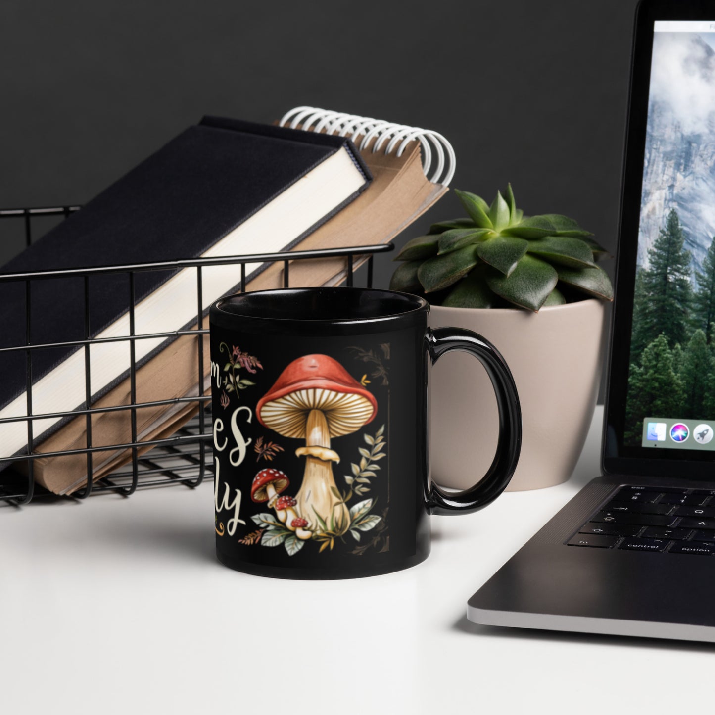 Black Fungi Vibes Only Mug