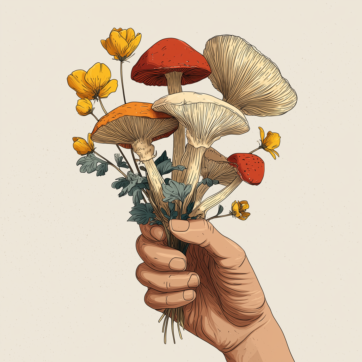 Oversized faded Fungi Bouquet t-shirt