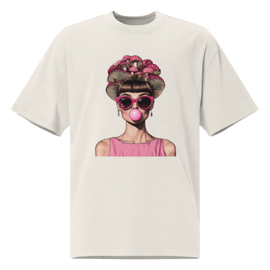 Oversized faded "Fungi Girl" t-shirt